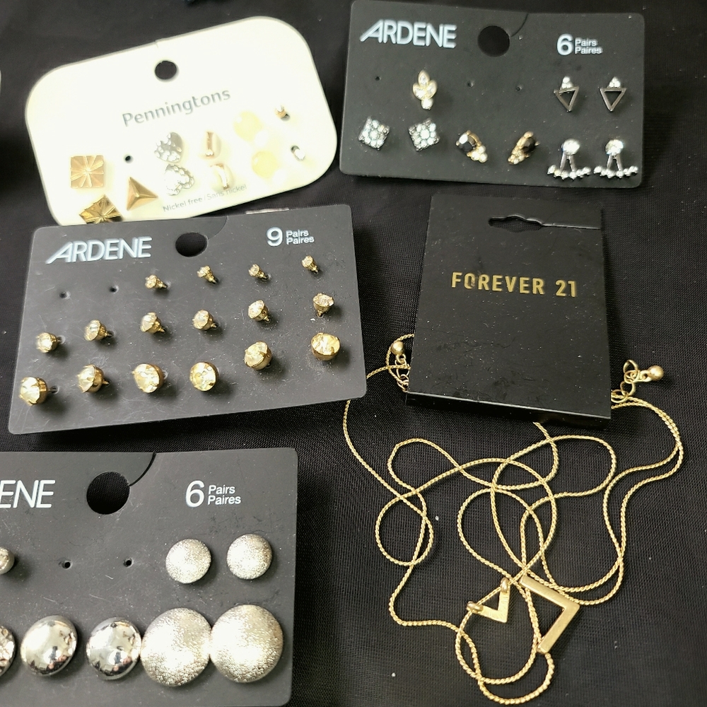 Lot of Earrings and Necklaces still on Card
